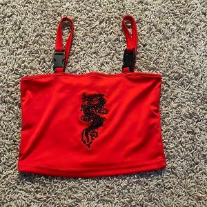 Red Dragon Crop Top